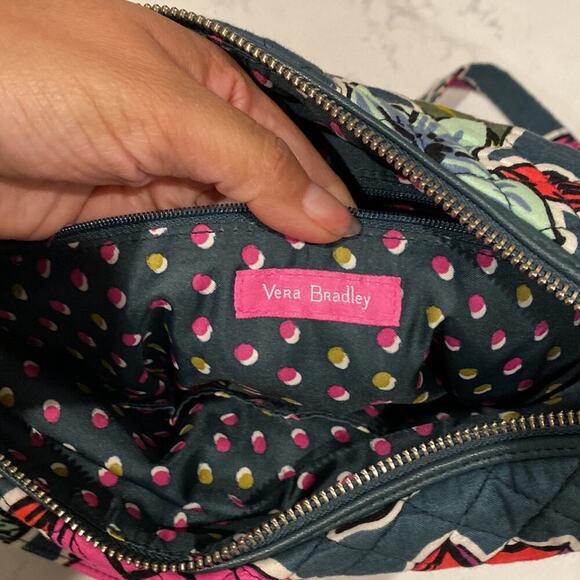 Vera Bradley Carson Falling Flowers quilted crossbody shoulder adjustable bag - Picture 14 of 16